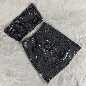 NWOT Superdown Sparkly Tube Top and Skirt Set